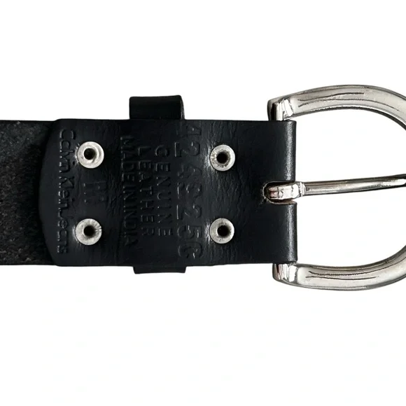 Calvin Klein Jeans Black and Silver Leather Belt - Picture 6 of 9